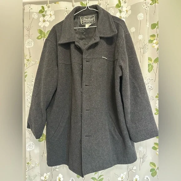 Indian Motocycle Wool Pea Coat Large ptp 26 - Picture 3 of 10